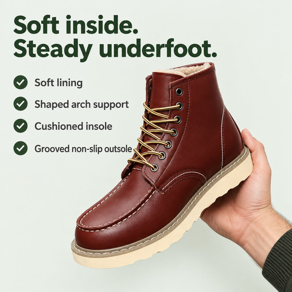 Roderick – Men's Comfort Boots, key benefits
