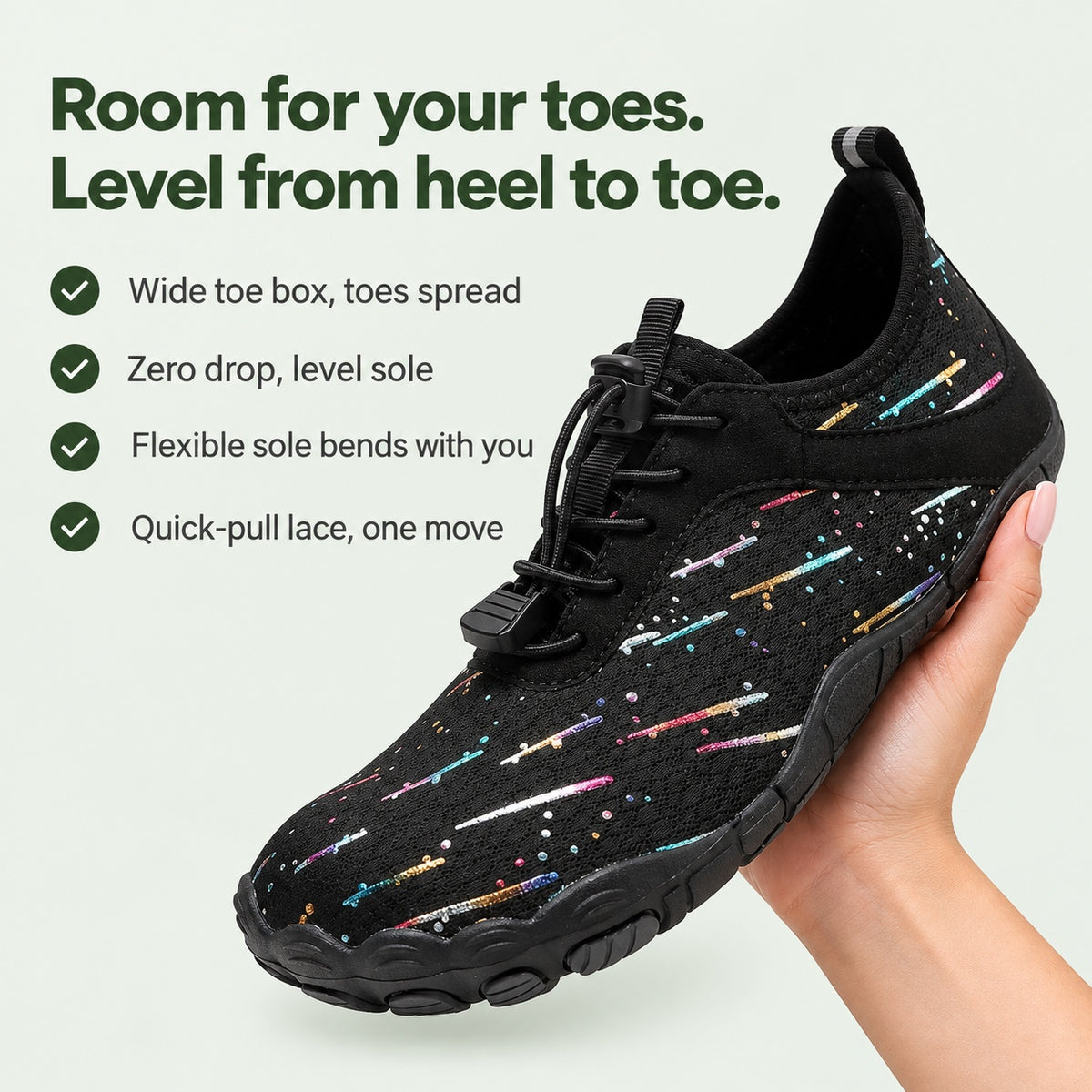 Rodgers – Unisex Barefoot Sneakers, key benefits