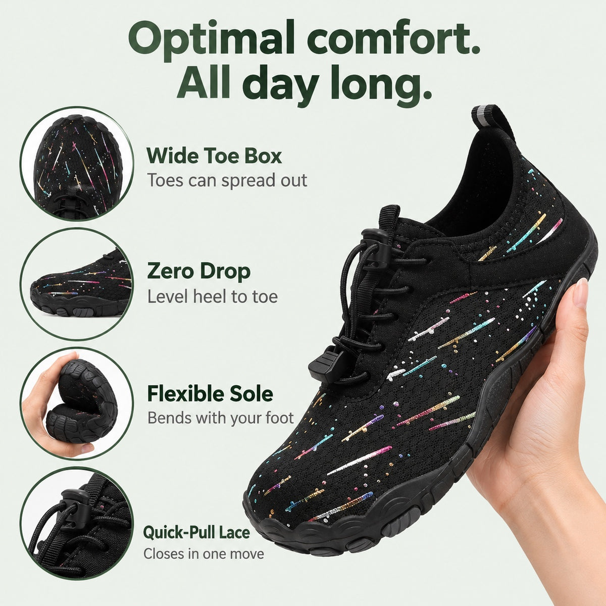 Rodgers – Unisex Barefoot Sneakers, features