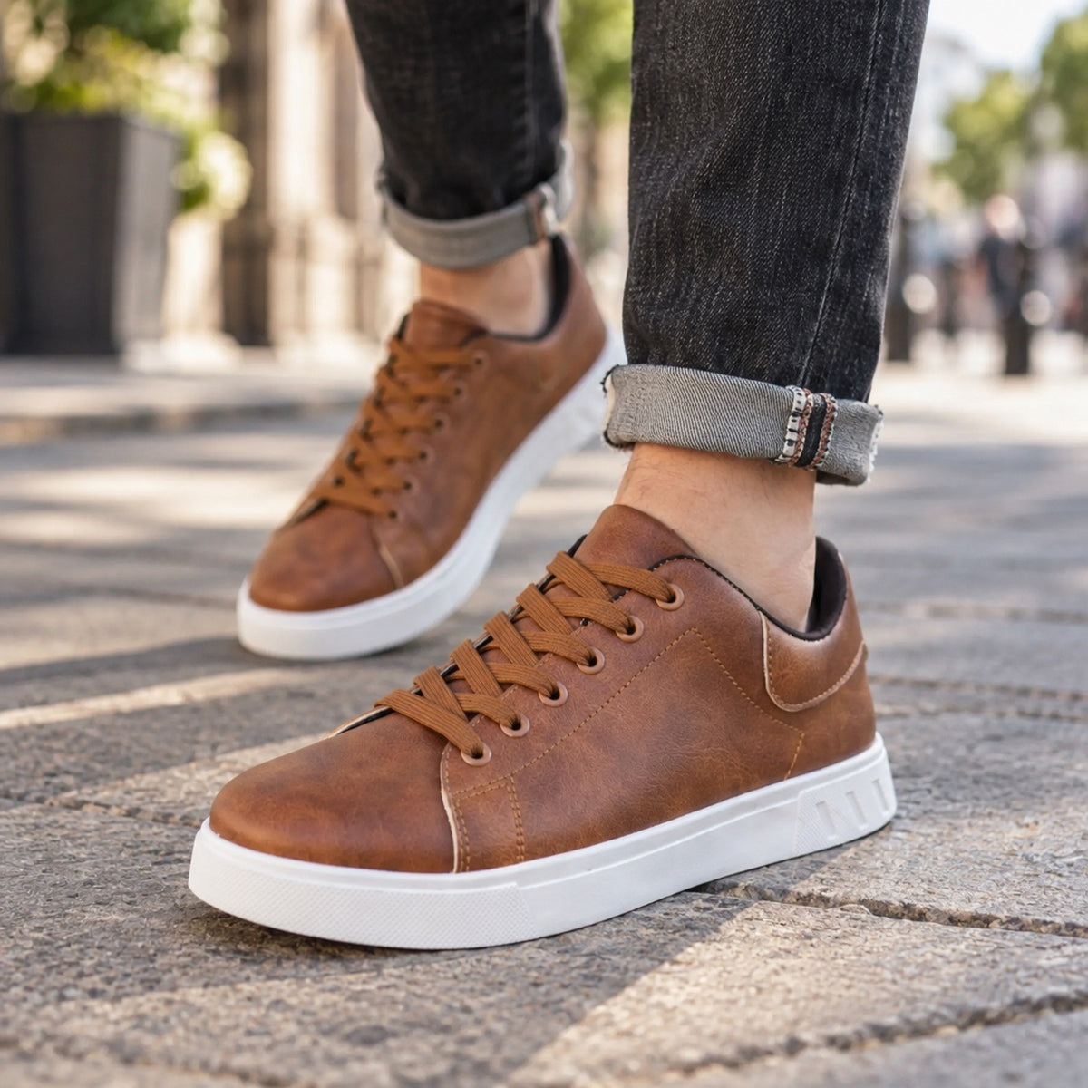 Roland – Men's Walking Sneakers, worn on a walk