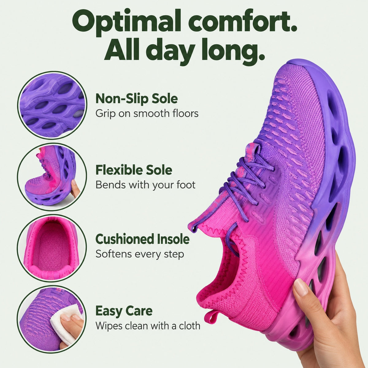 Rosalie – Women's Non-Slip Sneakers, features