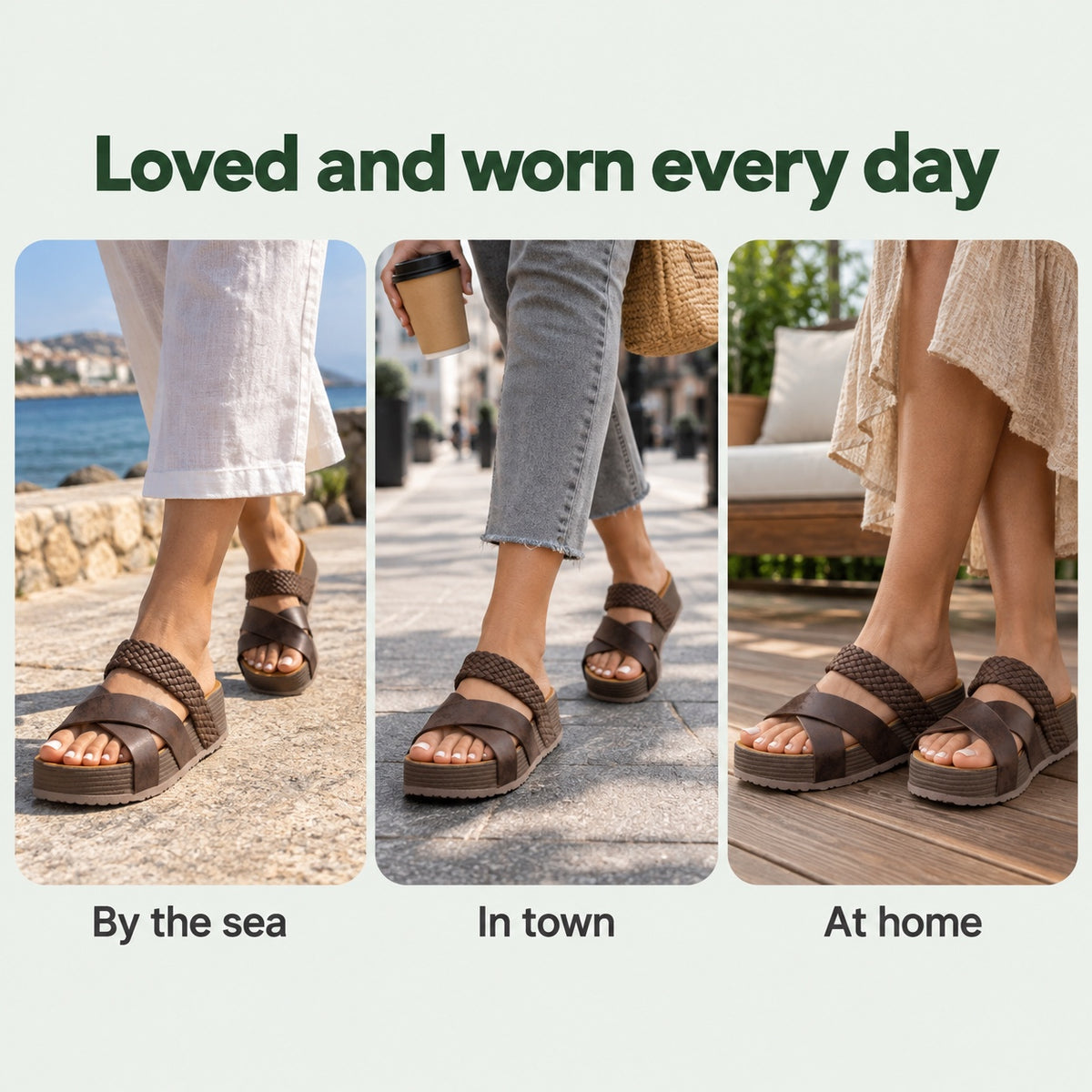 Rowan – Unisex Wide Toe Box Sandals, worn every day