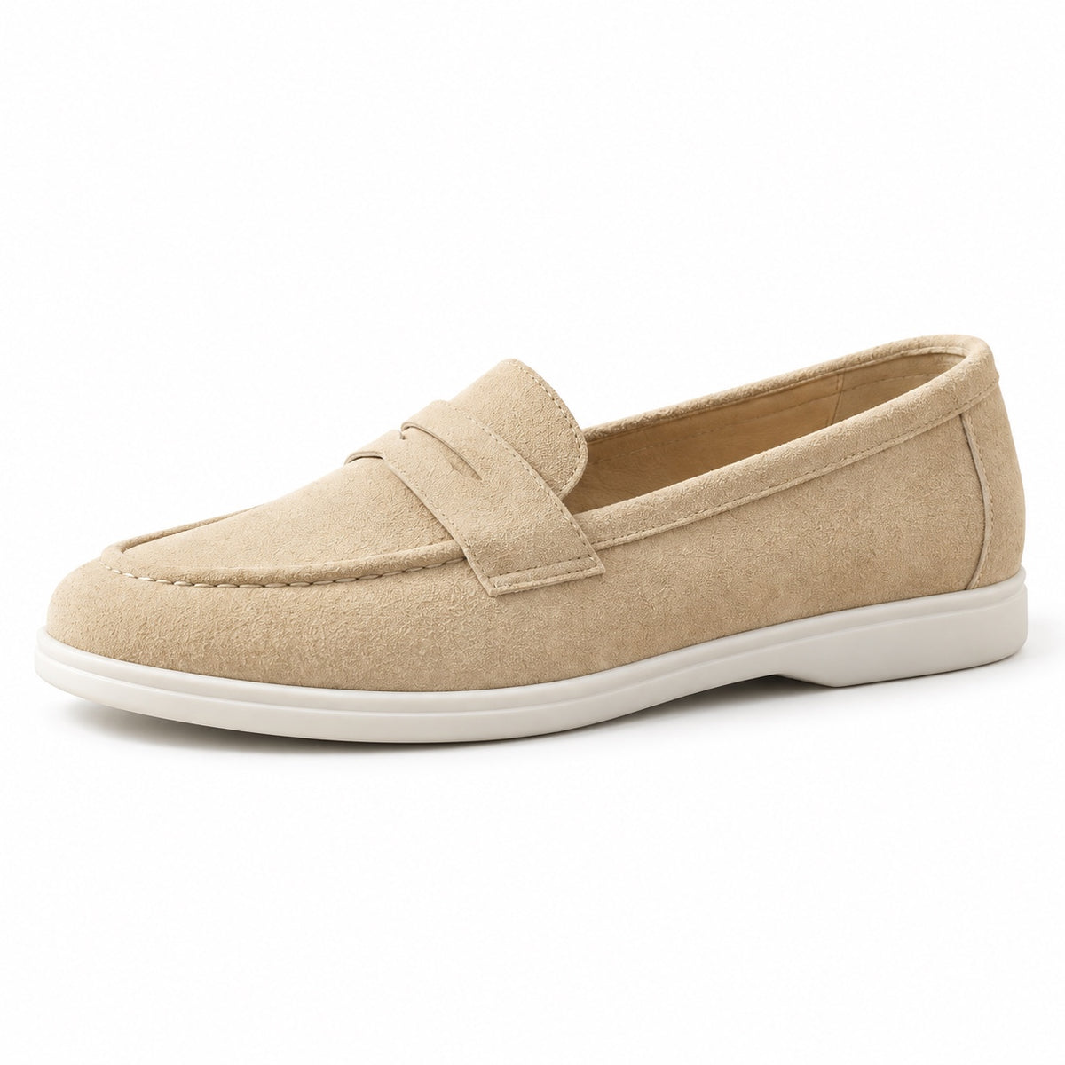 Sinclair – Unisex Slip-On Loafers in Beige
