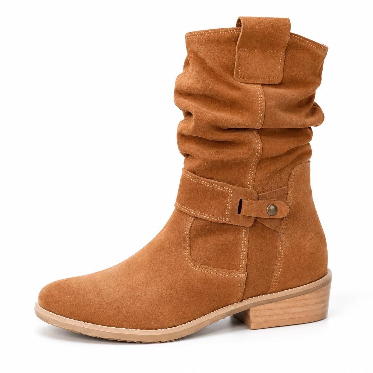 Spencer – Unisex Wide Calf Boots in Brown