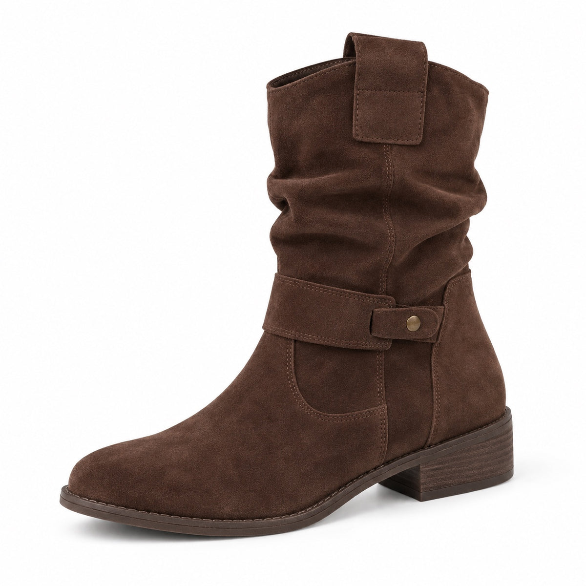 Spencer – Unisex Wide Calf Boots in Dark Brown