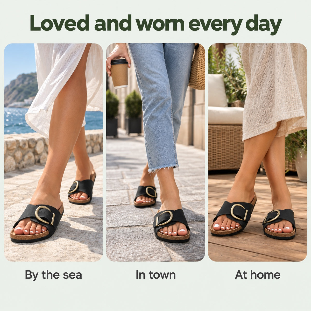 Sutton – Unisex Wide Toe Box Sandals, worn every day