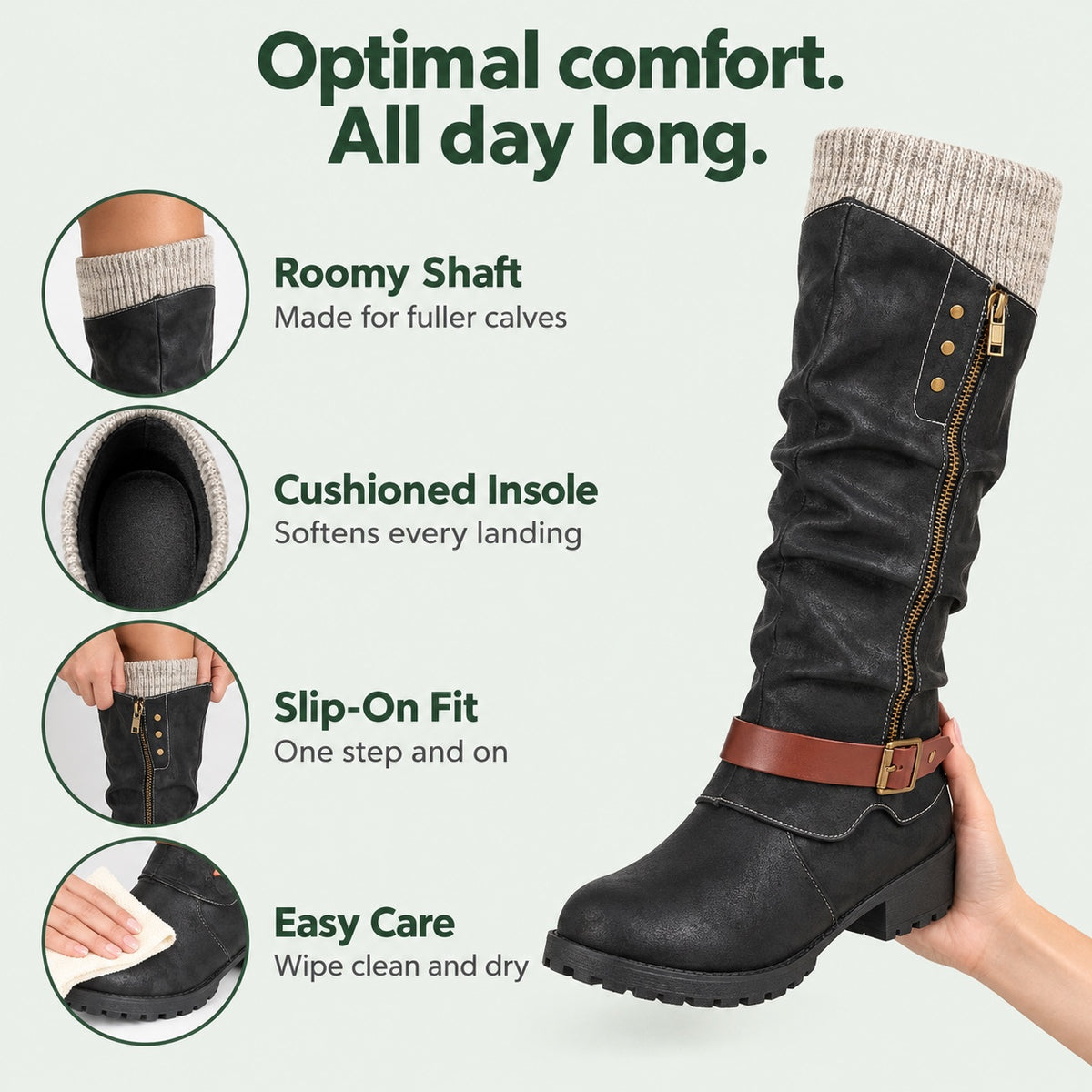 Suzanne – Women's Wide Calf Boots, features