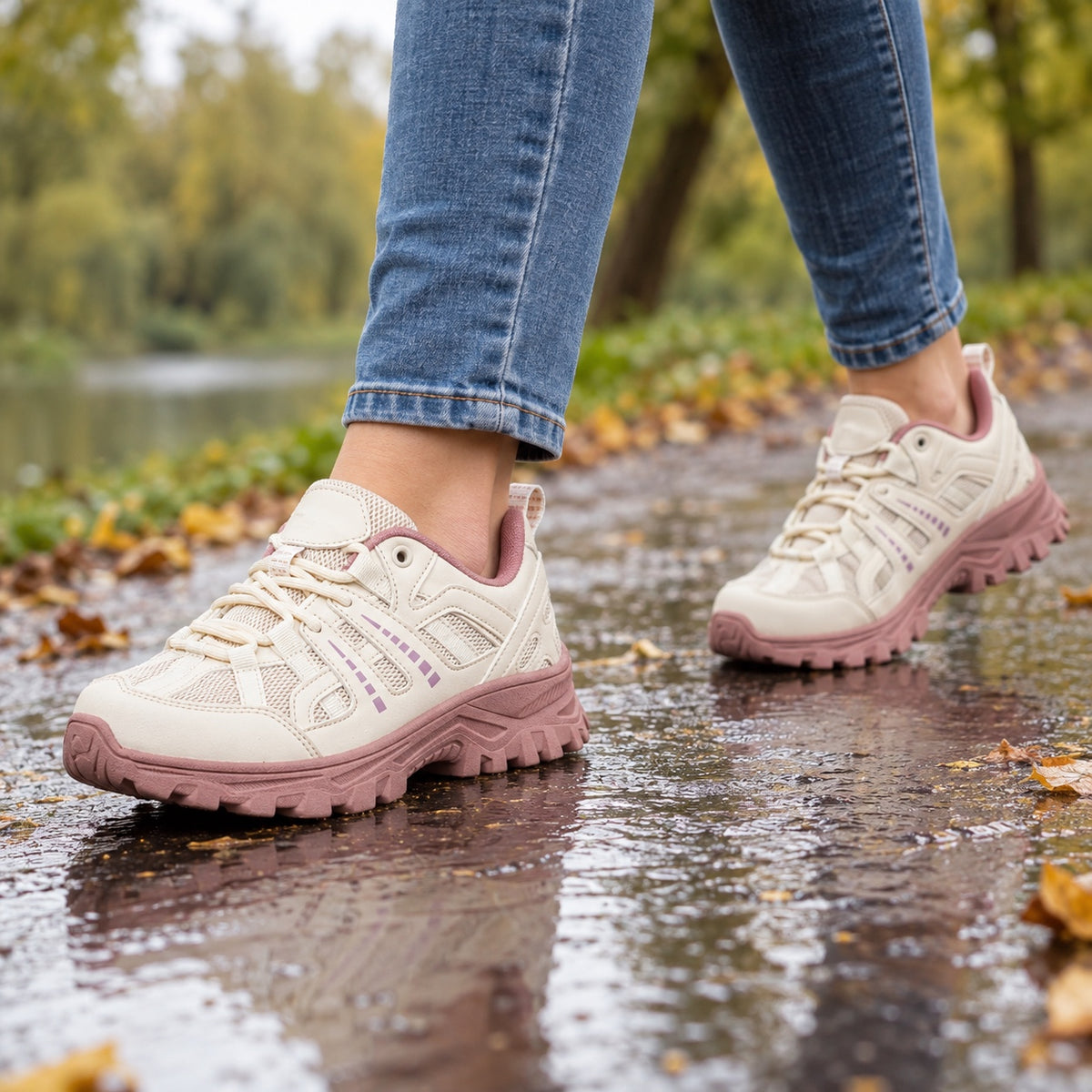 Sydney – Unisex Non-Slip Sneakers, worn on a walk