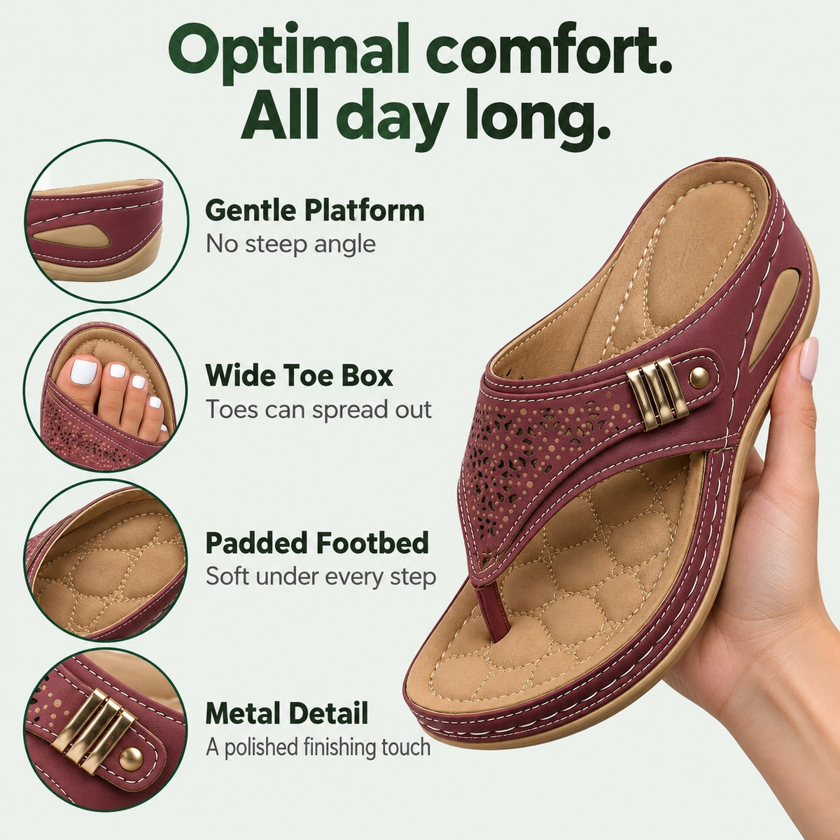 Tammie – Women's Wide Toe Box Sandals, features