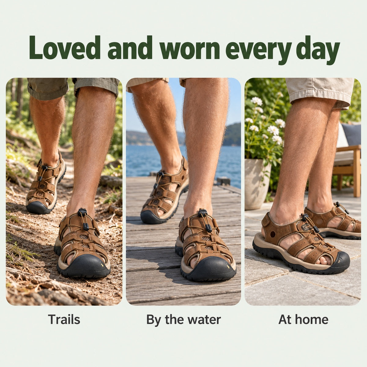 Terrence – Men's Comfortable Sandals, worn every day