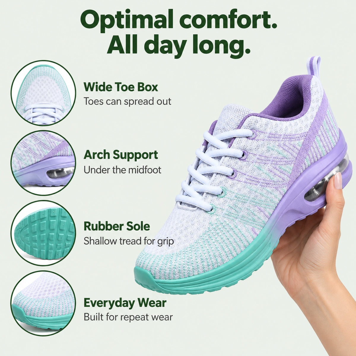 Tobin – Unisex Arch Support Shoes, features