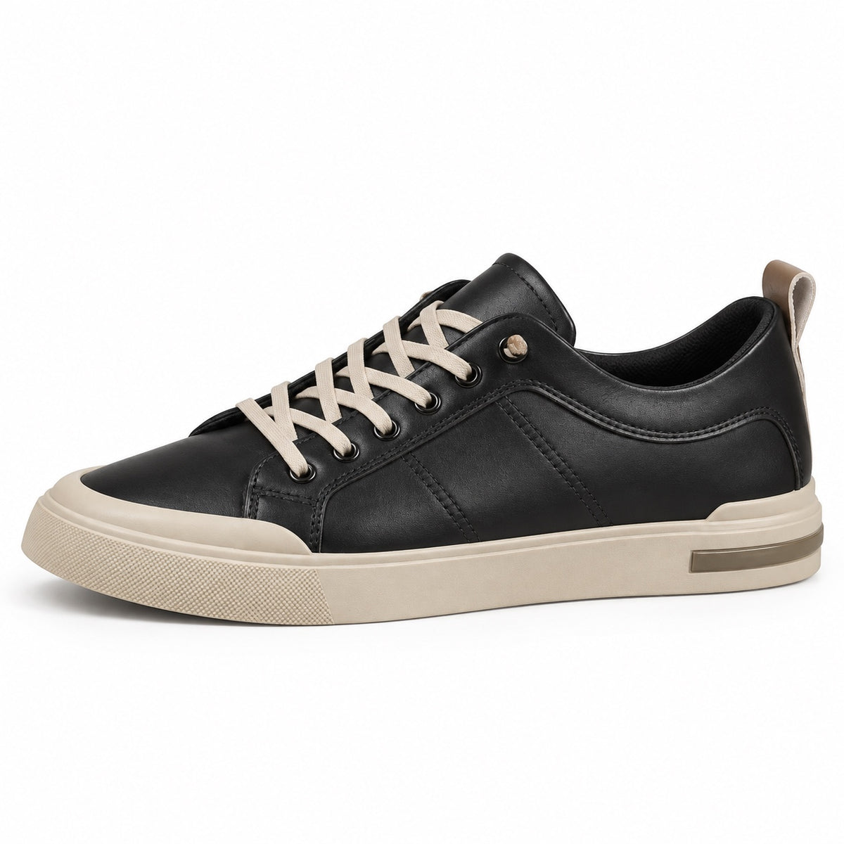 Tyrone – Men's Walking Sneakers in Black/beige