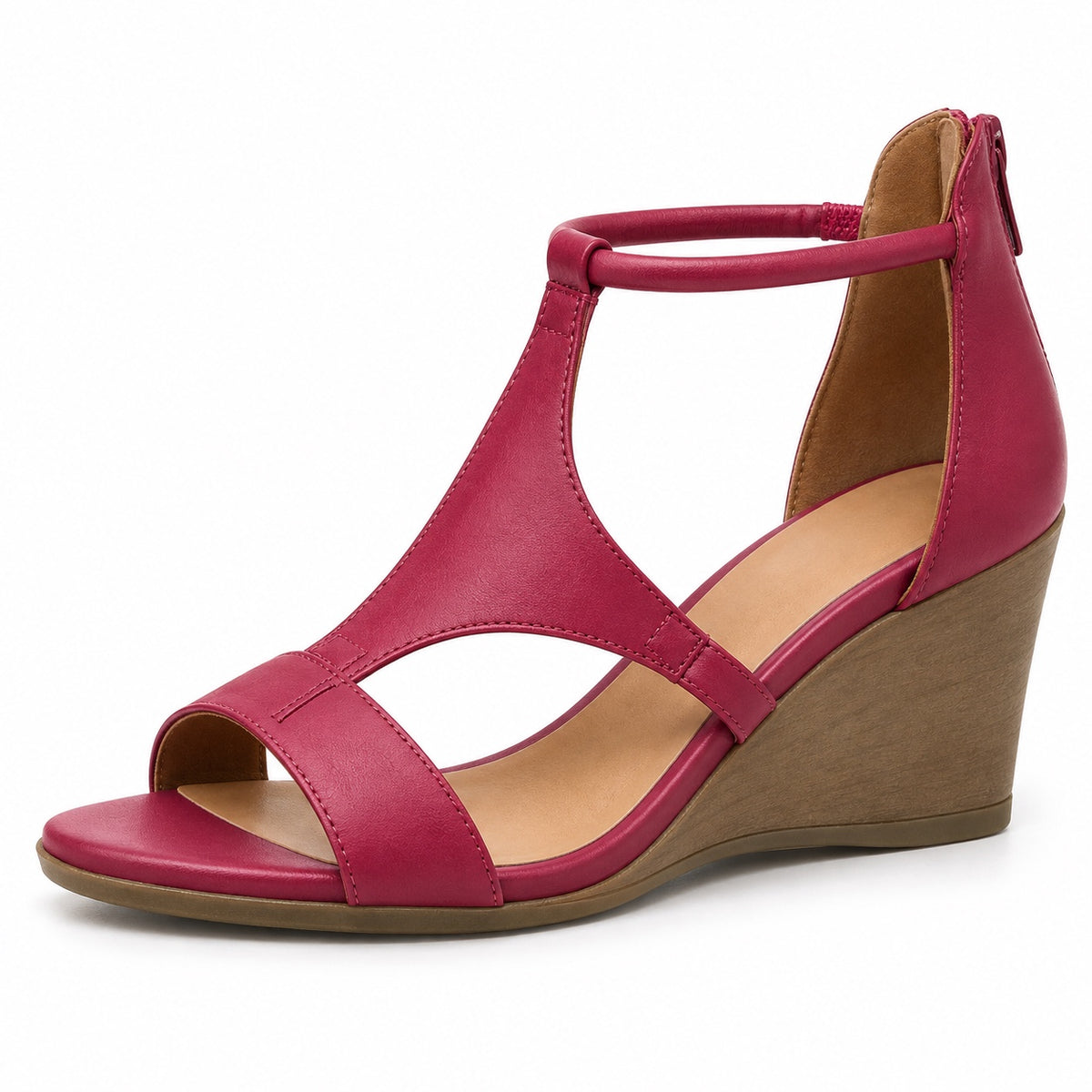 Valerie – Women's Wide Toe Box Sandals in Burgundy