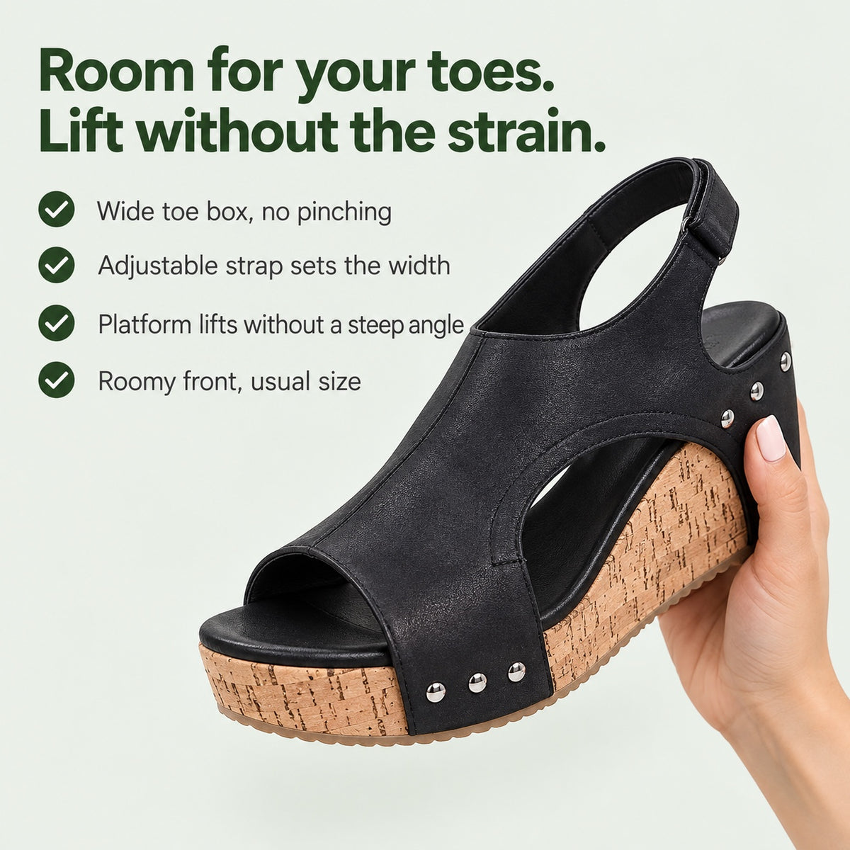 Vega – Unisex Wide Toe Box Sandals, key benefits
