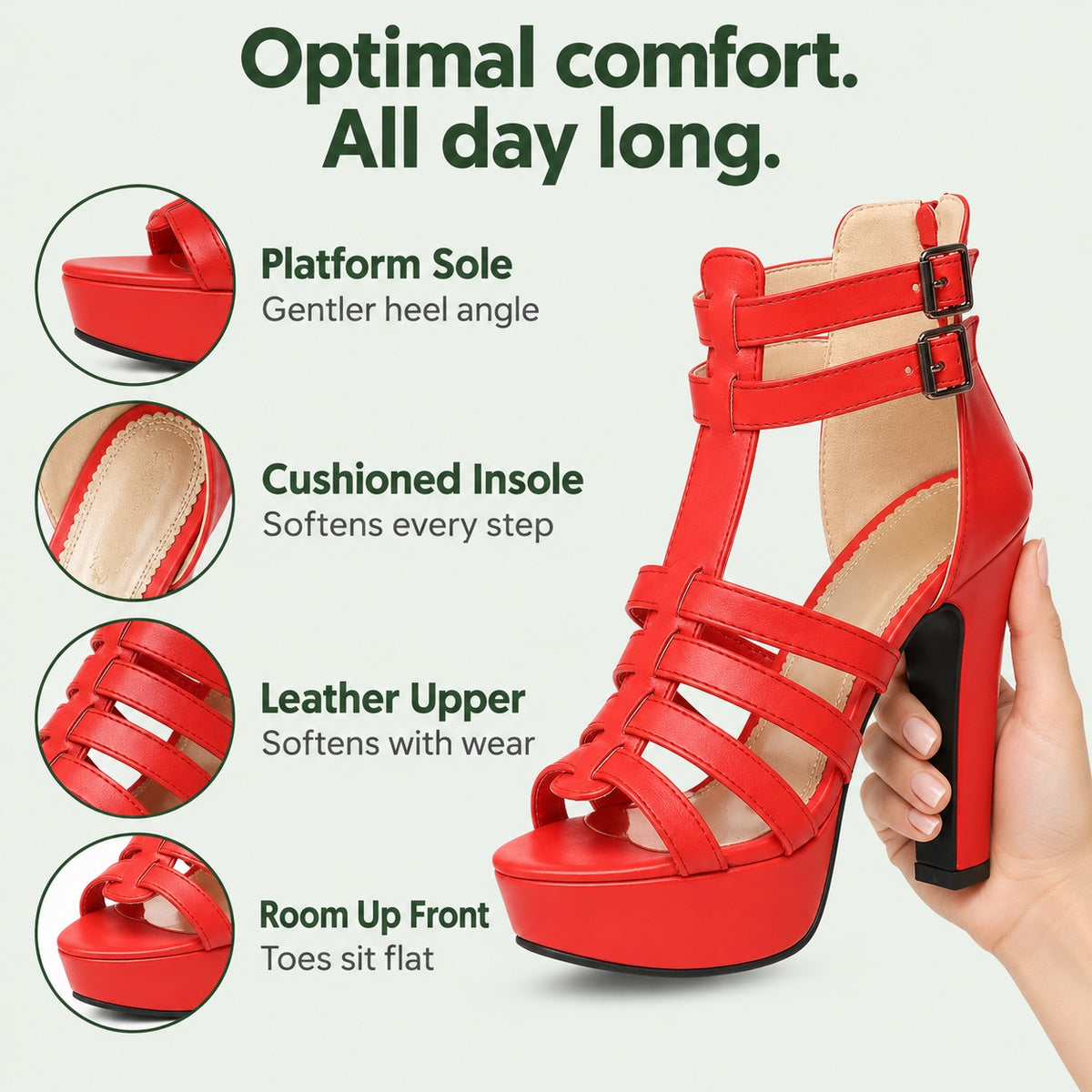 Veronica – Women's Wide Toe Box Sandals, features