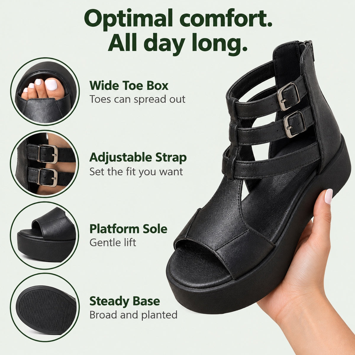 Vicki – Women's Wide Toe Box Sandals, features