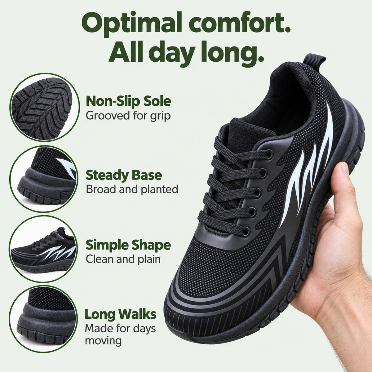 Warner – Unisex Non-Slip Shoes, features