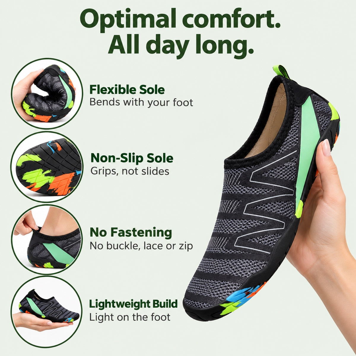 Watson – Unisex Wide Toe Box Shoes, features