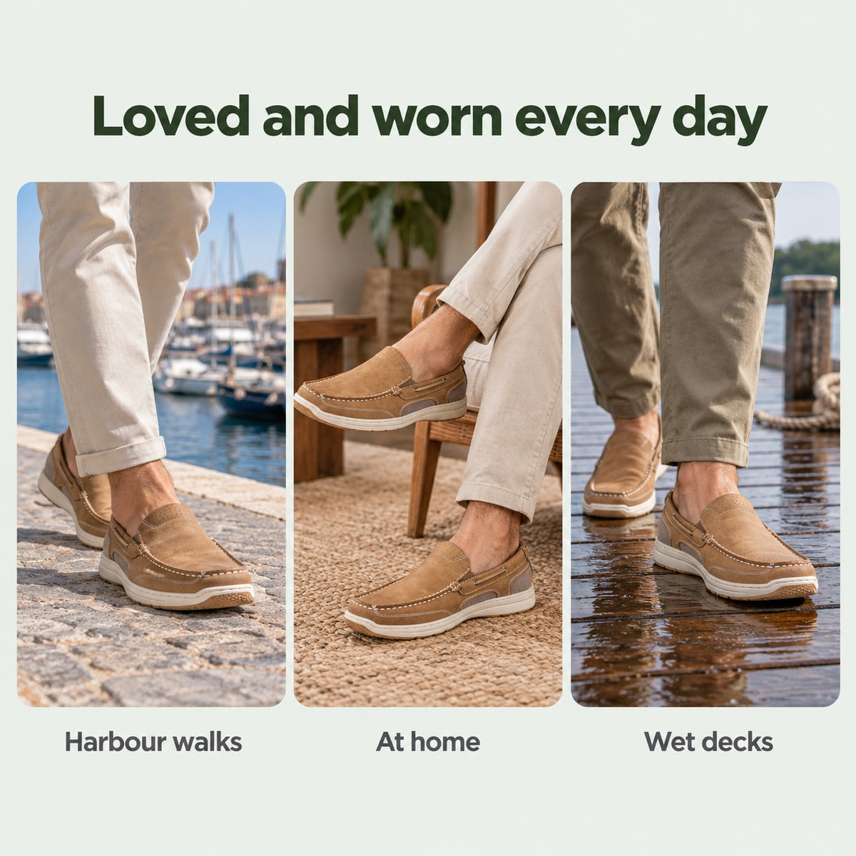 Wayne – Men's Non-Slip Loafers, worn every day