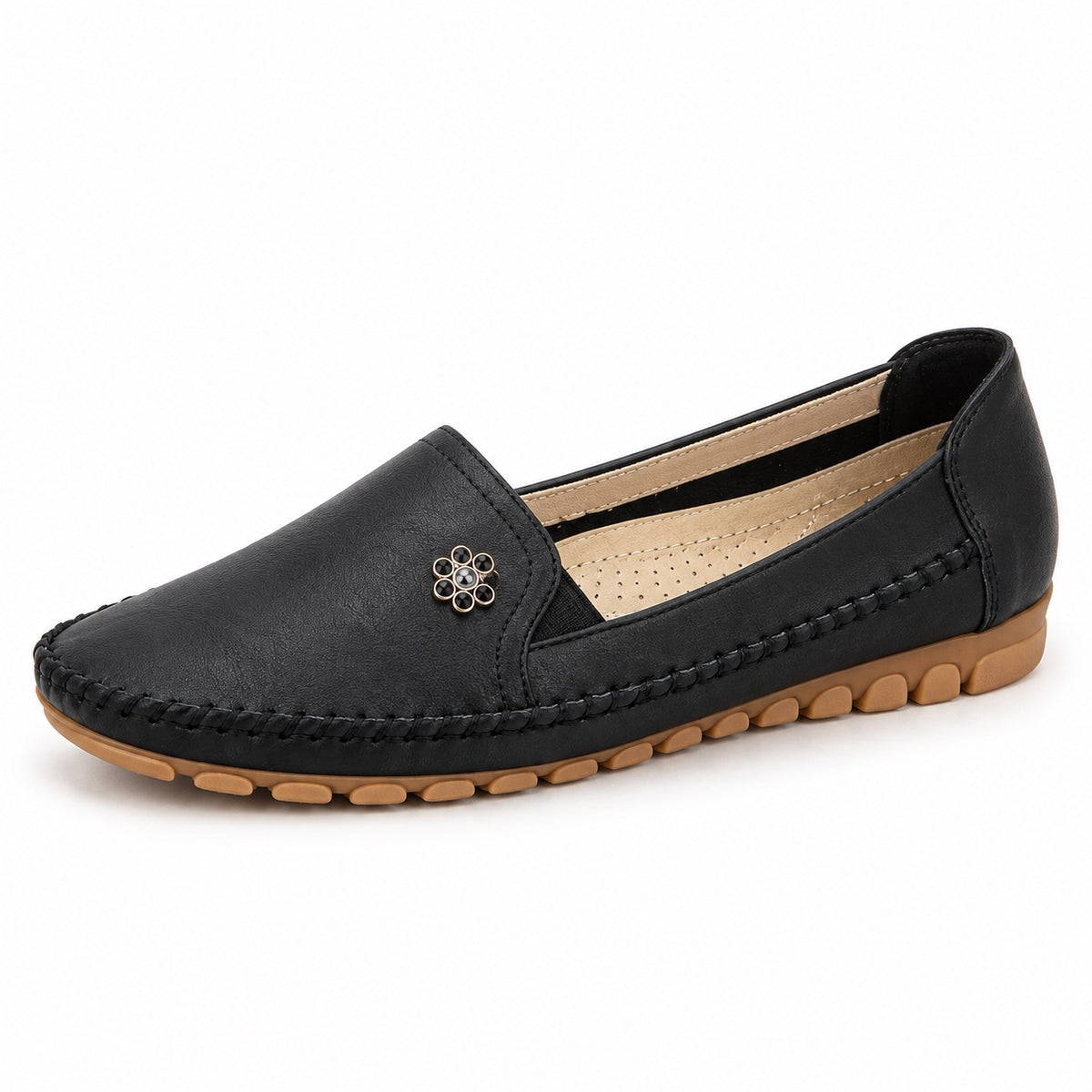 White – Unisex Slip-On Loafers in Black